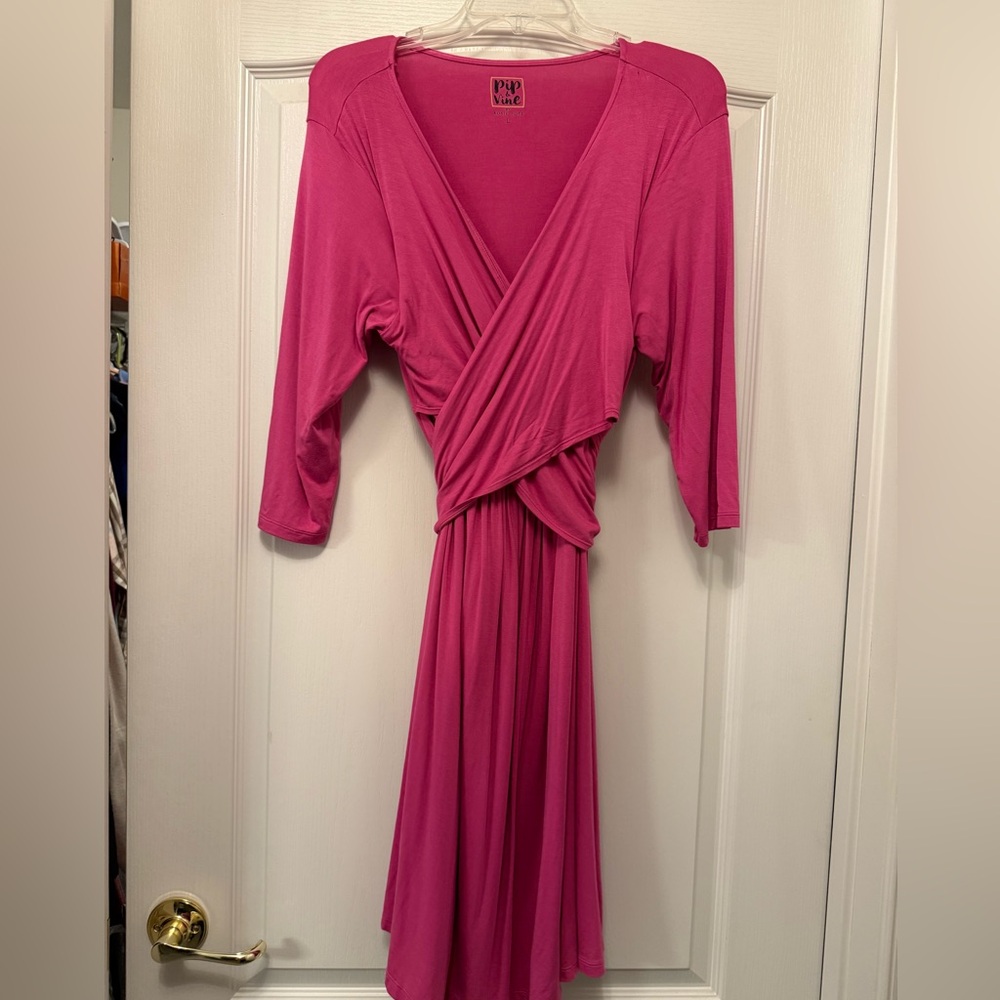 Pip and Vine by Rosie Pope hot pink maternity wrap dress size L